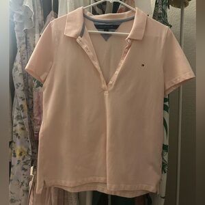 Tommy Hilfiger Women's Light Pink Button Down Shirt